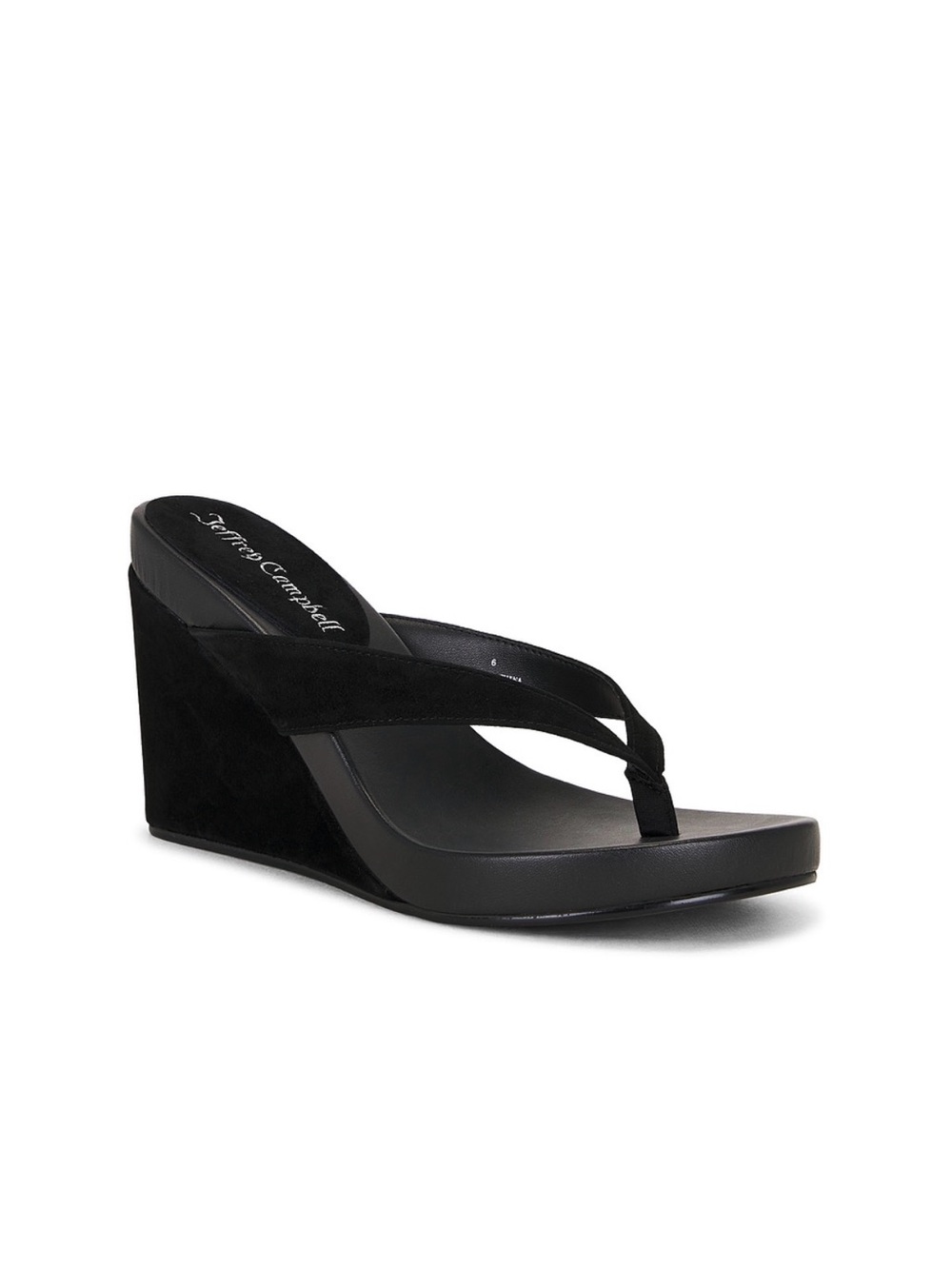 Jeffrey Campbell Liezel Flip Flop Sandal in Black Suede Combo